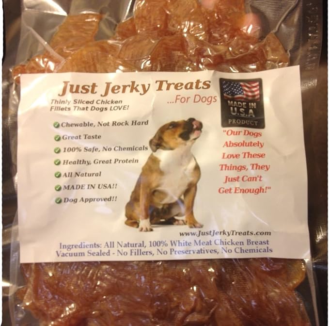 Natural Chicken Jerky Dog Treats - 1 Ingredient. USA Made. No Fillers. No Chemicals. 1lb.