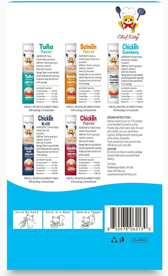 Cat Treats Lickable | Grain-Free Cat Food Toppers| Creamy Puree Squeeze Ups Urinary Tract Health & Kidney Support | 0.5 oz. Each Tube, Chicken with Cranberry Recipe | 10 Tubes
