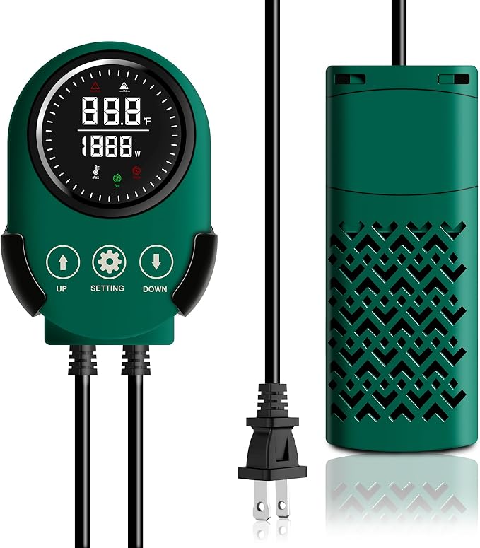 500W Smart Aquarium Heater Submersible with Variable-Frequency Energy Savings, Dual Probes for Leaving Water Automatically Stop, PTC Tech for Overheat Protection, Adjustable for Freshwater, Saltwater