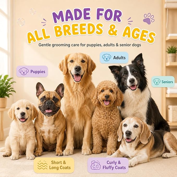 Oatmeal Dog Shampoo and Conditioner 32 fl oz | 5 in 1 Puppy Shampoo for Itchy Sensitive Skin | Dog Wash with Aloe, Biotin & Vitamin E | Cleans, Deodorizes & Moisturizes | All Breeds | ALFIE'S CHOICE