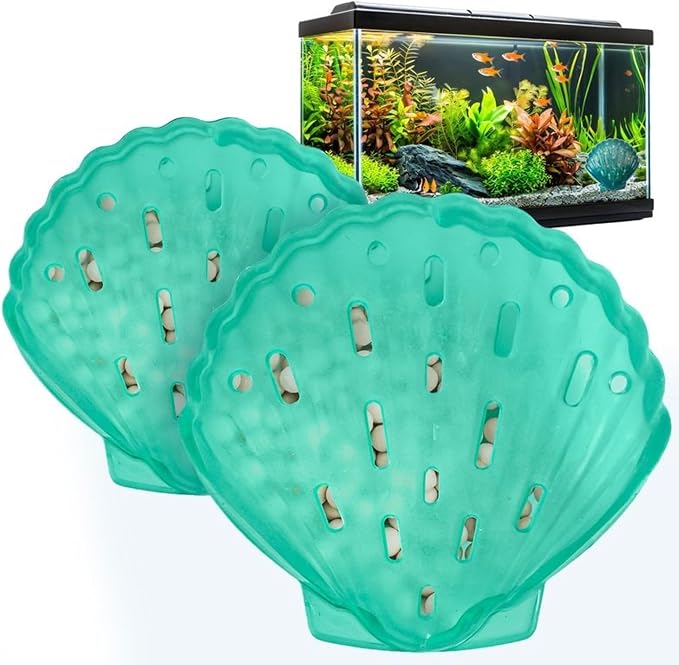 Cletus The Water Conditioning Clam - 2 Pack, Blue - Fish Tank & Aquarium Water Preparation, Chlorine Neutralizer & Heavy Metal Filtration