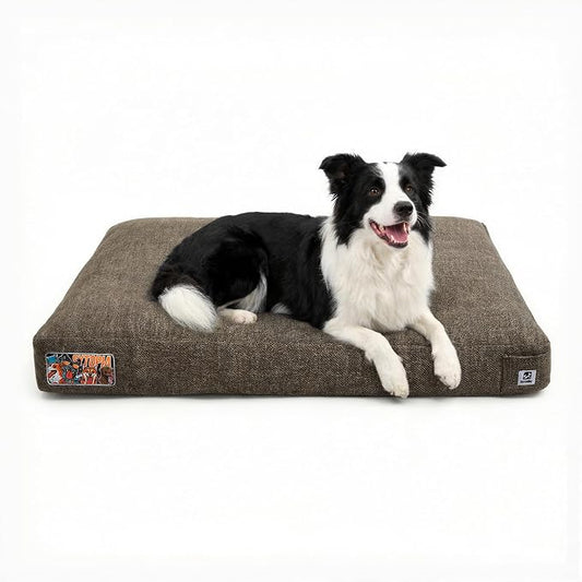 Sytopia 36 Inch Durable Dog Beds for Large Dogs, Waterproof Pet Crate Pad with Machine Washable Removable Cover, Great for Indoor, Outdoor, Crate, Patio Use, Brown