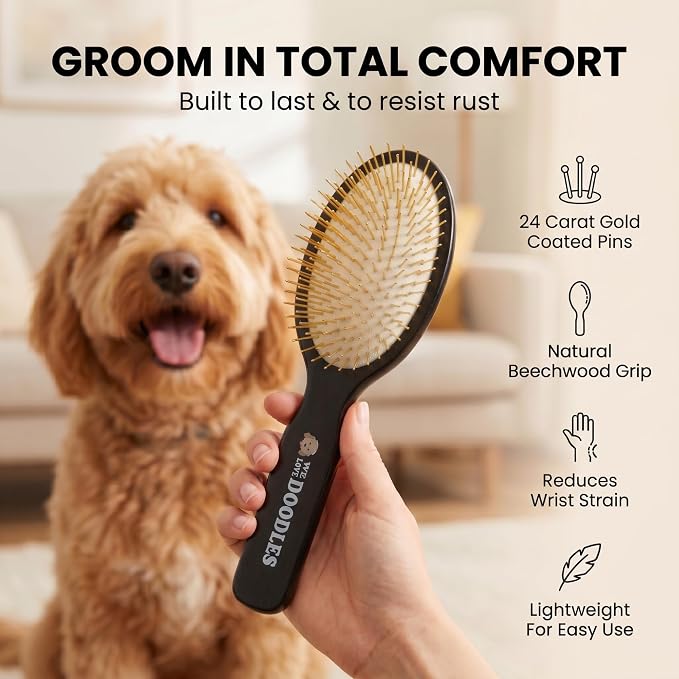 We Love Doodles Pin Brush for Dogs & Dog Grooming Scissors Kit