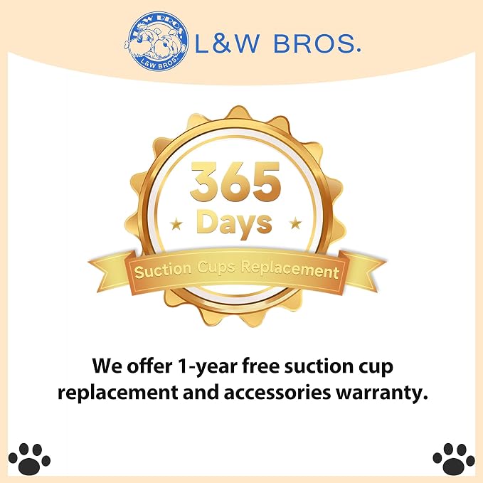 L&W BROS. 2PC Cat Window Perch Cushion Bed Cat Hammock with 4 Updated Suction Cups Easy to Assemble Window Bed for Heavy Large Cats (M White)