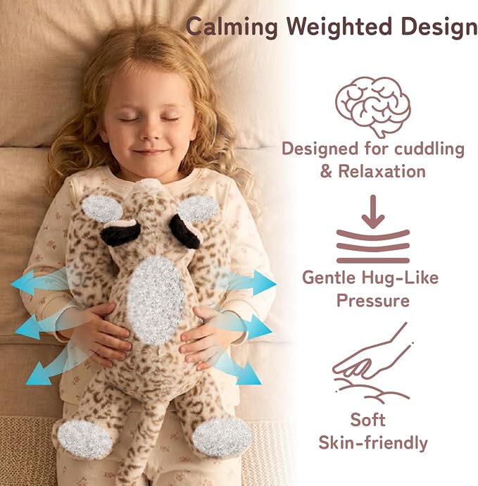 Niuniu Daddy 20" | 3.3 Pound Weighted Snow Leopard Stuffed Animal Plushie for Adults & Kids, Large Weighted Lap Pillow for Comfort, Soft Sensory Stuffy Toy as Gift for Birthday