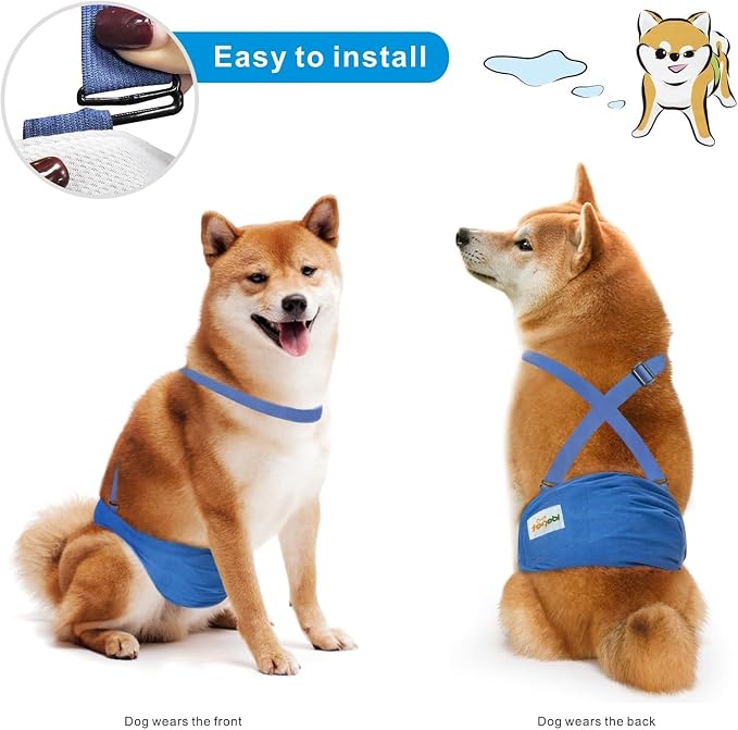 Idepet Belly Bands for Male Dogs with Suspender Detachable, 3 Pack Male Dog Belly Bands Washable Doggie Boy Diapers Reusable Male Pee Wraps for Small Medium Dog (XX-Large)