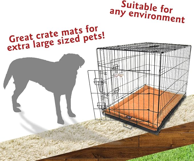 Majestic Pet 720570930049 Villa Crate Dog Bed Mat, Orange, 48"