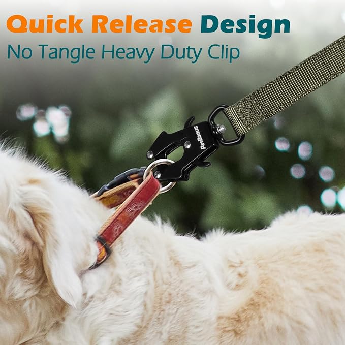 PetBonus Heavy Duty Tactical Dog Leash and 2-Pack Large Silicone Collapsible Dog Bowls