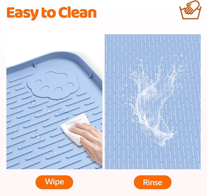 Pee Pads for Dogs, 50" x 35" Extra Large Reusable Silicone Mat, Washable Puppy Training Pads for Potty Training, Non-Slip, Leak-Proof, Indoor Floor Protection (Blue)