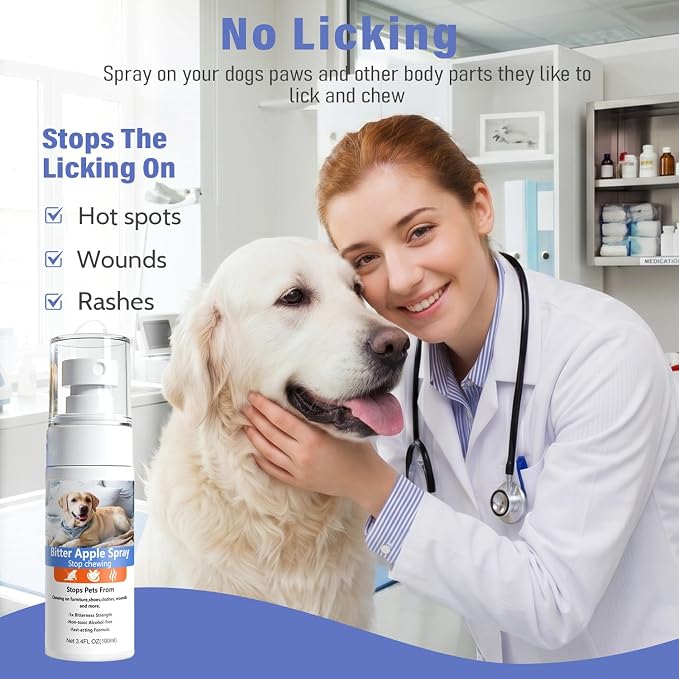 2 Bottles Bitter Apple Spray for Dogs – No Chew Spray for Dogs – Stop Chewing & Licking, Natural Bitter Taste Dog Training Spray, Non-Toxic & Safe for Furniture, Shoes & More