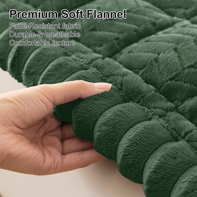 Smiry Couch Cover for Dogs, Non Slip Fuzzy Pet Sofa Covers Washable for 3 Cushion Couch, Soft Thick Furniture Protector for Cats Dogs, Against Fur, Dirt, Scratch Resistant (Dark Green, 27.6"x70.9")