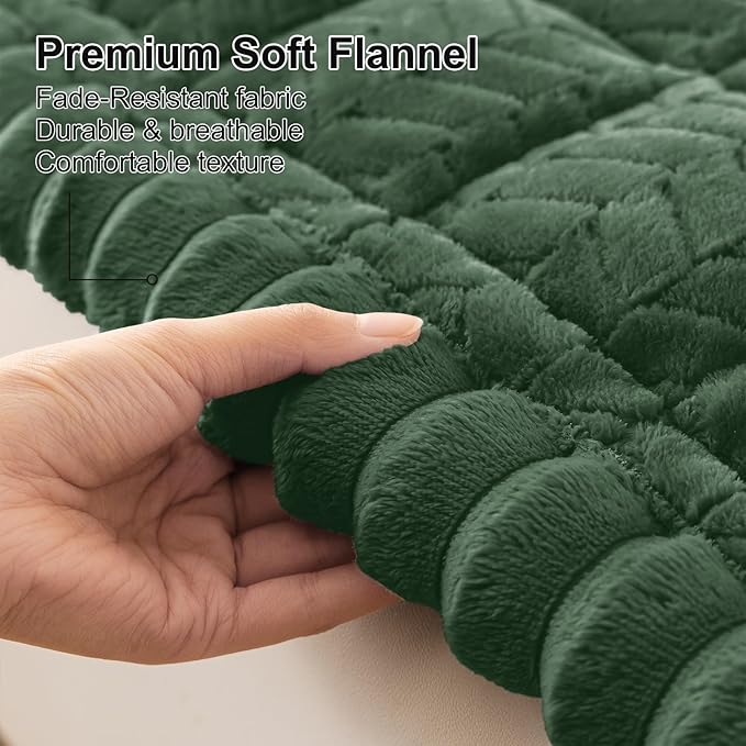 Smiry Couch Cover for Dogs, Non Slip Fuzzy Pet Sofa Covers Washable for Sectional Couch, Soft Thick Furniture Protector for Cats Dogs, Against Fur, Dirt, Scratch Resistant (Dark Green, 43"x63")