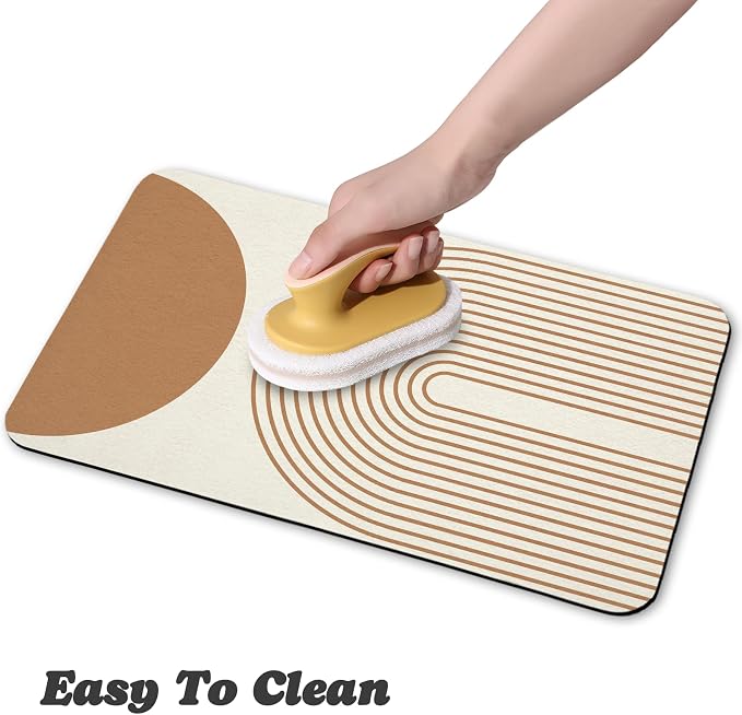 Dog Food Mats,Cat Absorbent Water Bowl Feeding Mats Pet Placemats for Food and Water Beige Bohemia 16 * 24 inch