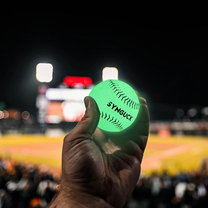 SYNGUCK 1/6 Pack Glow in The Dark Baseballs – Light Up Baseball Official Size | Glow Balls for Night Games, Practice, Gifts for Kids,Boys, Girls & Fans