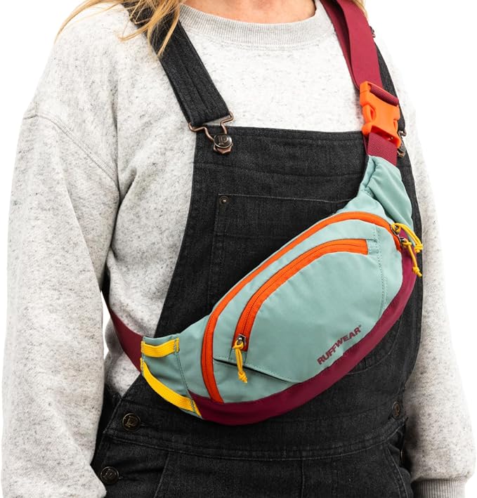 Ruffwear, Home Trail Hip Pack, Dog Walking Fanny Pack Crossbody with Adjustable Belt, Treat Pouch, Poop Bag Holder, Phone Pocket, Hands-Free for Training, Hiking, Running, Travel, River Rock Green
