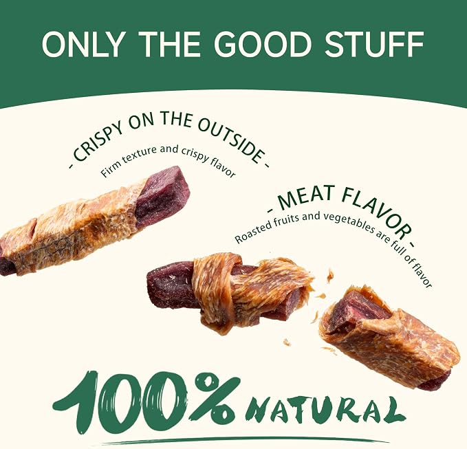 MeatyWay Chicken & Sweet Potato Purple Wrapped Dog Treats, High Protein, Low Fat, 100% Natural Chicken Tender, Healthy and Natural Dog Training Treats for Small & Large Dogs, 454g/16 oz. Bag