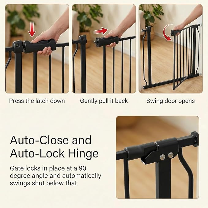 Extra Wide 62.2-66.93 Inch Large Baby Gates for Stairs, Doorways - No Drilling, Indoor Tension Pressure Mounted Pet Gates for Kids & Dogs