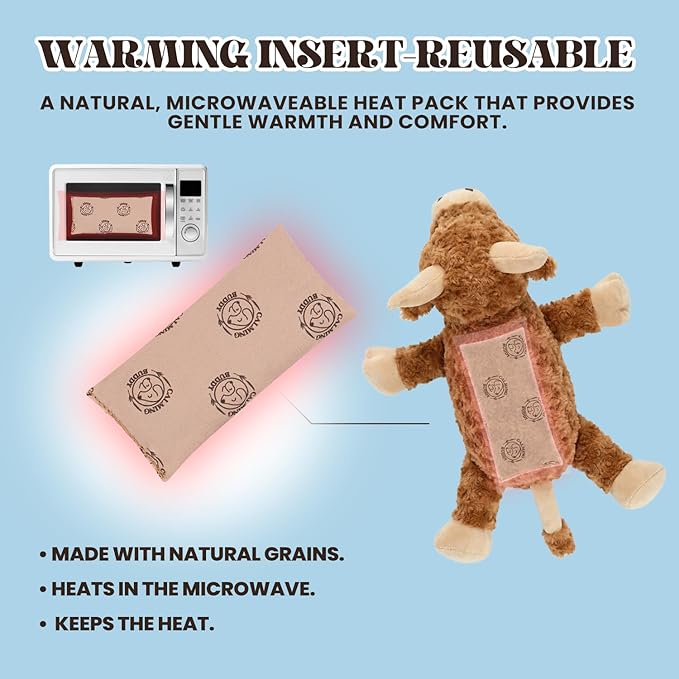 Cow - Puppy Heartbeat Toy for Anxiety Relief with Reusable Heat Pack and Lavender, Sleep Aid for Dogs, Plush Comfort Toy for All Breads (Cow Kit)