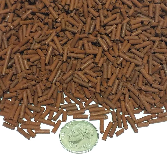 Bloodworm 3/64" x 1/4" Sinking Micro Sticks for Discus, Cichlids, Carnivores, Plecos, Catfish, Shrimp, Snails, All Community Tropical Fish...1-lb