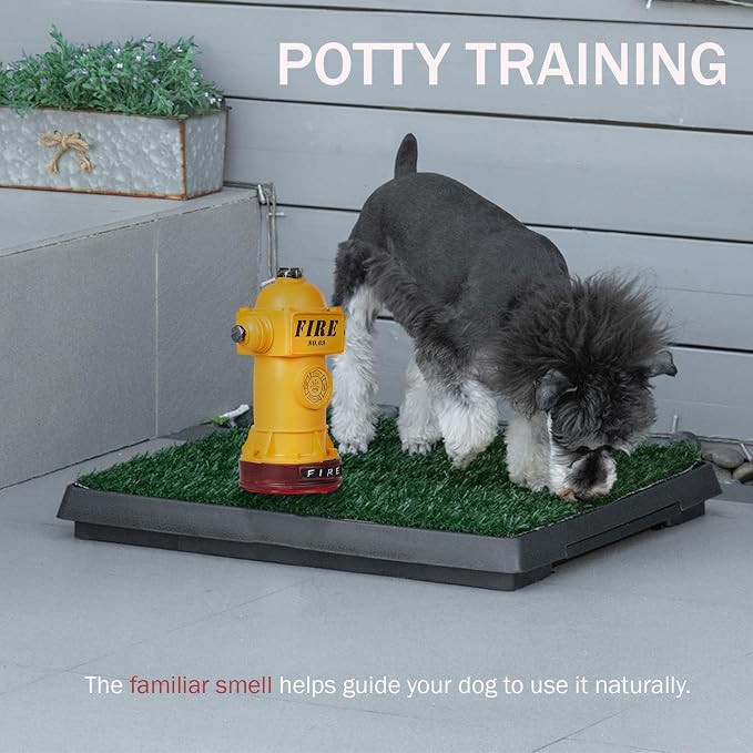 Potty Training Dog Fire Hydrant, NPBIYOYG 4.3" W x 9.4" H Small Fire Hydrant for Puppy to Pee On, Retro Resin Pee Post for Male Dog, Potty Training Tool for Indoor&Apartment, Yellow
