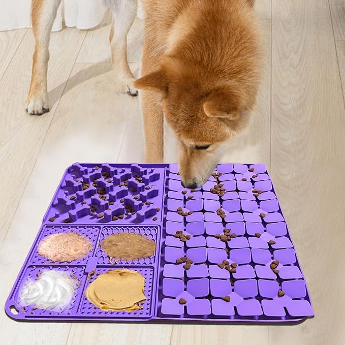 Silicone Snuffle Mat for Dog,Slow Feeder Lick Mat with Suction Cups for Slow Eating,Encourages Natural Foraging Skill,Pet Sniffing Mat for Small/Medium/Large Dog Cat