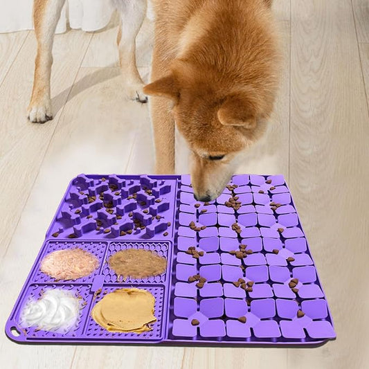 Silicone Snuffle Mat for Dog,Slow Feeder Lick Mat with Suction Cups for Slow Eating,Encourages Natural Foraging Skill,Pet Sniffing Mat for Small/Medium/Large Dog Cat