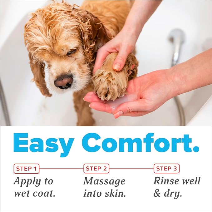 TropiClean OxyMed Dog Shampoo for Allergies and Itching, Gentle Moisturizing Oatmeal & Aloe Shampoo for Seasonal Allergies & Skin Irritants, 20oz
