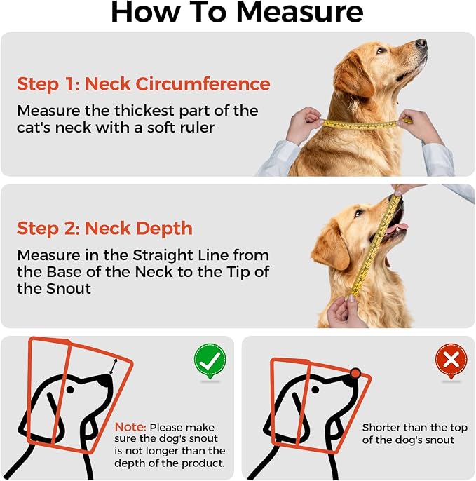 Soft Post Surgery Recovery Collar for Dogs, Adjustable & Comfortable Elizabethan Collar for After Surgery Healing Alternative Collar, Soft Anti-Licking Guard for Wound Recovery, Orange, Size L