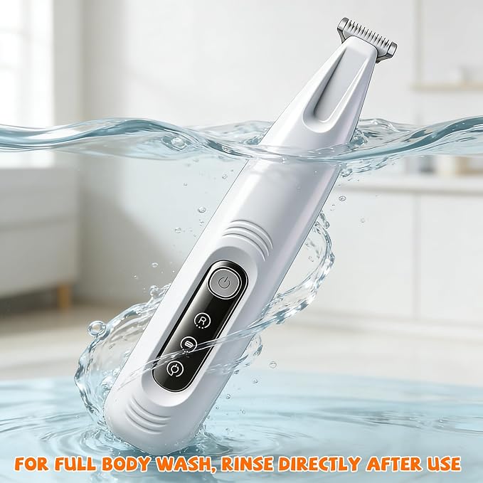 Cat Hair Trimmer, Pet Grooming Trimmer, Low Noise Cordless Rechargeable Waterproof Dog Paw Trimmer with LED Light, Micro Precision Pet Hair Clipper for Cats & Dogs Paws, Eyes, Ears, Face, Rump