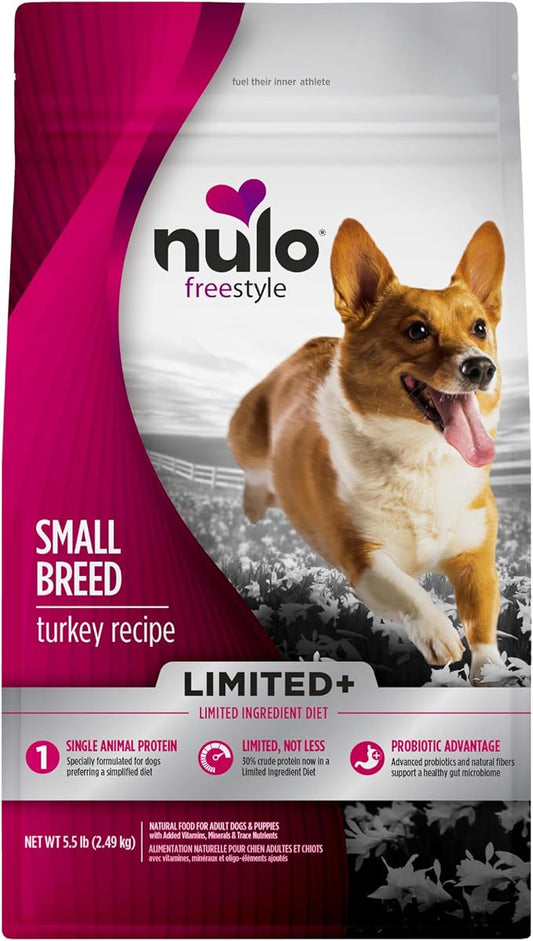 Nulo Freestyle Limited Ingredient Dry Dog Food for Small Breeds - High Protein Turkey Recipe, Natural Grain Free Dog Food for Food Sensitivities, Small Size Kibble, Toy Puppy & Adult, 5.5lb Bag