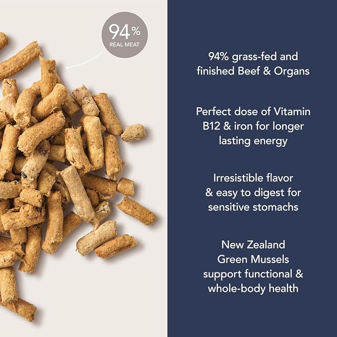 K9 Natural Beef Freeze Dried Dog Food, High-Meat Natural Complete Meal or Meal Toppers for Dogs, Grass-Fed Beef from New Zealand, Grain-Free, GMO-Free, Complete & Balanced Nutrition, 17.6oz