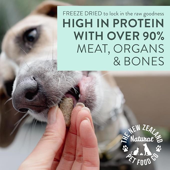 The New Zealand Natural Pet Food Co. Woof Freeze Dried Dog Food - Lamb Recipe, High Protein, Dog Food Topper & Dog Treats, All Life Stages, 1.76 oz