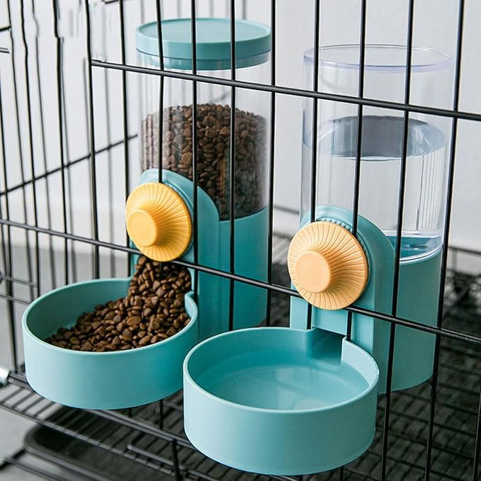 YLYGJGL Pet Feeder, 2 PCS Automatic Pet Feeder and Water Set, 40oz Hanging Gravity Feeding Bowls for Cats Dogs Puppy, Rabbit Hamsters Chinchilla Hedgehog Ferret