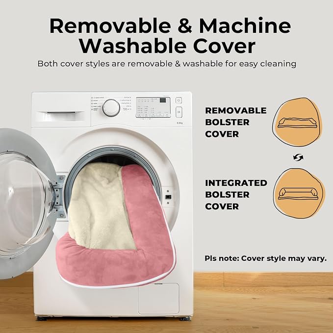 Large Dog Bed Orthopedic Washable: Beds Bolster - XL XLarge Big Dogs - Memory Foam - Ultra-Soft Pink XL Dog Crate Bed - Waterproof with Removable Cover