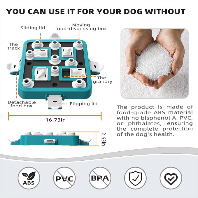 Dog Puzzle Toy, Level 3 in 1 Food Treat Feeder, Mental Stimulation (Advanced Mars Green Board)