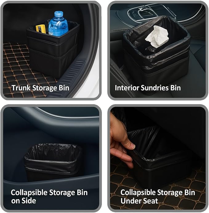 Teivio Black Trash Bags for Mini Car Trash Can, 250 Count 0.5 Gallon Portable Small Disposable Car Garbage Bags,Cars Accessories, Plastic Desktop Trash Bin Liners for Cars/Home/Office/Dog/Poop