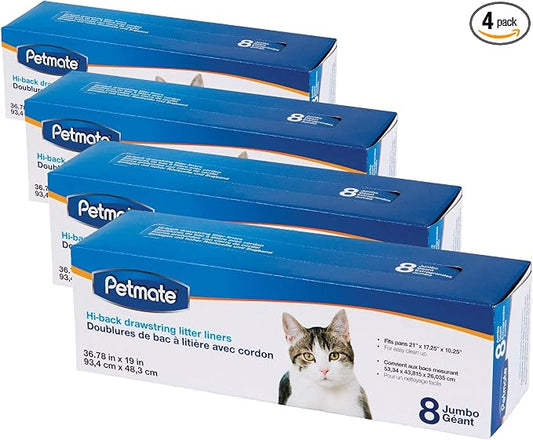 Petmate Drawstring Hi-Back Litter Box Liners (Pack of 4)