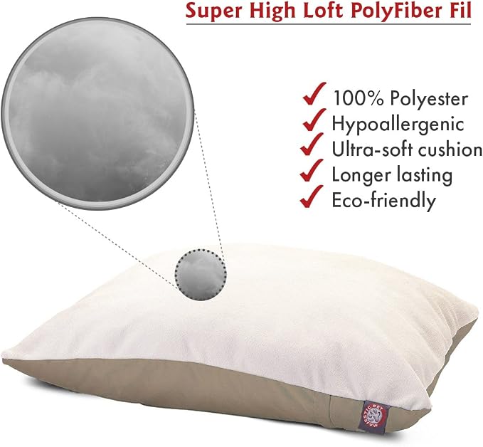 Majestic Pet Rectangle Large Dog Bed Washable – Removable Slipcover Pet Bed – Dog Crate Bed Super Value Pillow Dog Bed – Dog Kennel Bed for Sleeping - Dog Bed Large Breed 36 x 48 Inch – Khaki