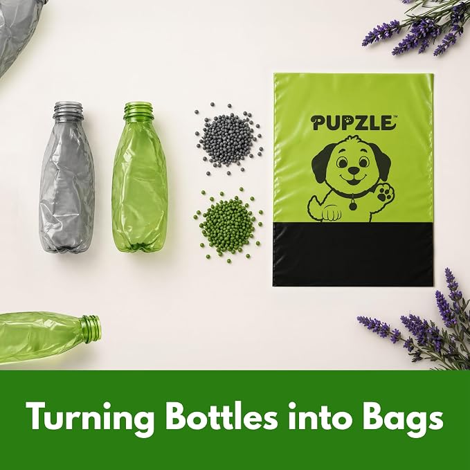 Pupzle 2-Ply Poop Bags For Dogs, Multi-layered Hand Protection, Thick Dog Poop Bags, Leak-proof And Odor Blocking Heavy Duty Large Doggy Bags, Includes Pouch, Lavender Scented 250 Bags For Pet Waste