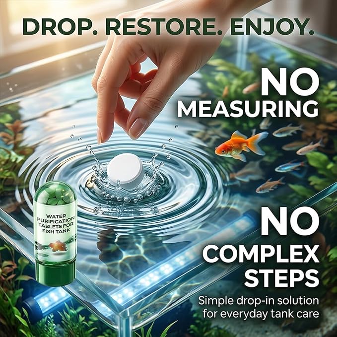 Powerful Aquarium Water Purification Tablet, Water Purification Tablets for Fish Tank, Efficient Clear Turbidity & Improve Water Quality, New Year's Gift for Aquarium Enthusiasts (1pcs)