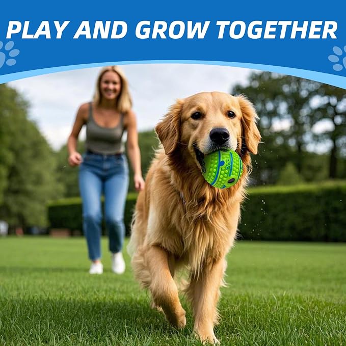 Spiky Interactive Dog Toys Ball, XL, 5.51 in (14 cm) | Shaking with Gibbering Sound, For Training, Teeth Cleaning, Herding