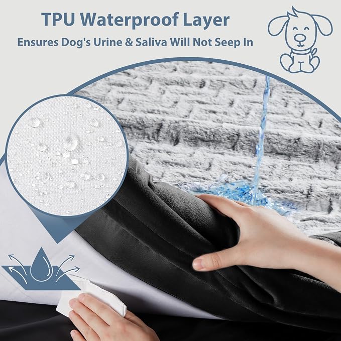 WNPETHOME XXXL Big Dog Bed, Washable Dog Couch with Removable Waterproof Cover, Orthopedic Large Pet Sofa Bed with Bolster Sides for Sleeping