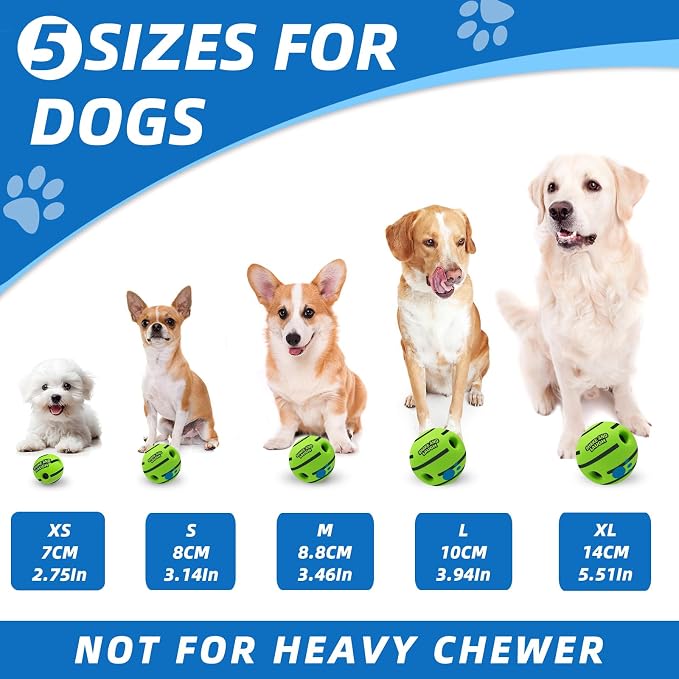 Dog Toys Ball, Interactive, S, 3.14 in (8 cm) | Shaking with Gibbering Sound, For Training & Herding
