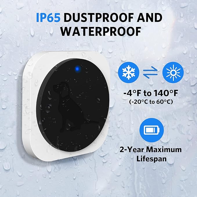 Add-On Wireless Dog Doorbell Transmitter with Large and Sensitive Touch Area