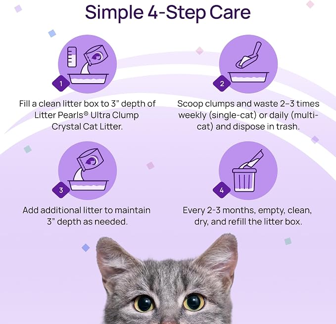 Litter Pearls Ultra Clump Unscented Crystal Clumping Cat Litter with Odorbond, 8 Pounds