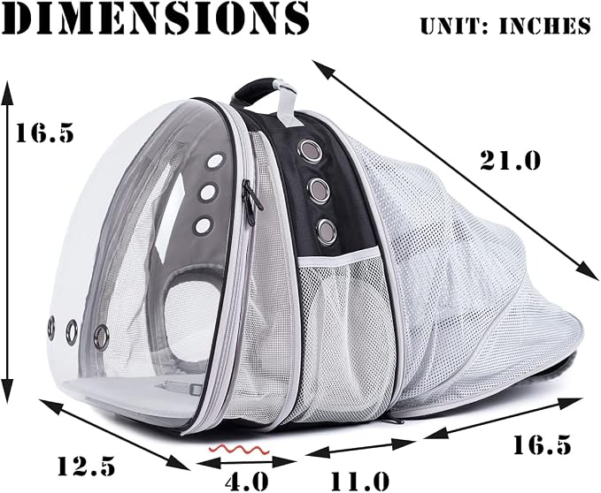 Dual Extension Cat Backpack Carrier with Removable Bubble Window, Adding Fan Bundle