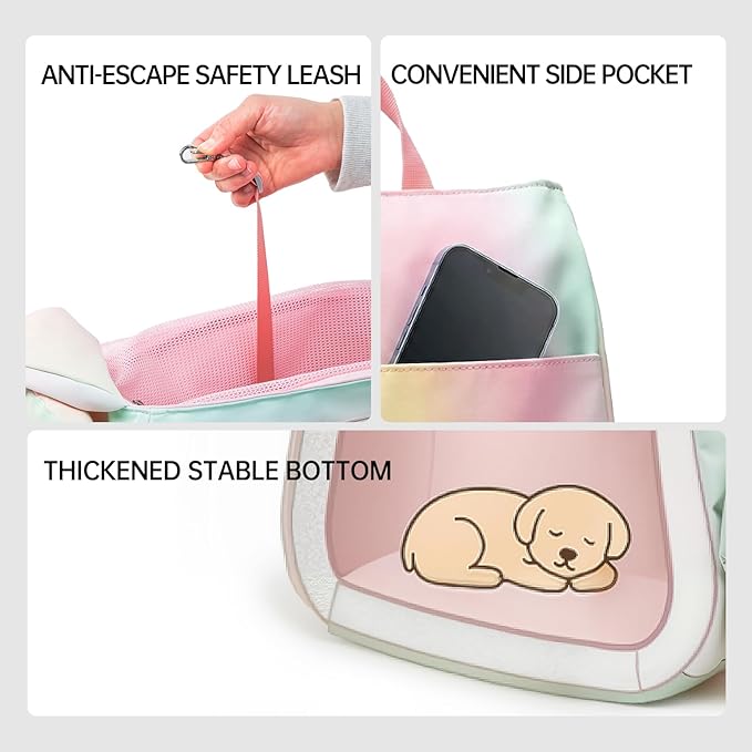 TOUCHDOG Pet Carrier Purse for Small Dogs & Cats - Lightweight Travel Handbag, Breathable Tote with Padded Interior (Pink)