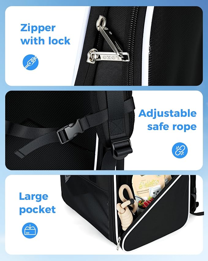 Lekereise Cat Backpack Carrier,Breathable Cat Carrier Large Space Bubble Pet Backpack for Kitty Small Dog,Expandable Bubble Pet Carrier for Hiking, Walking,Travel