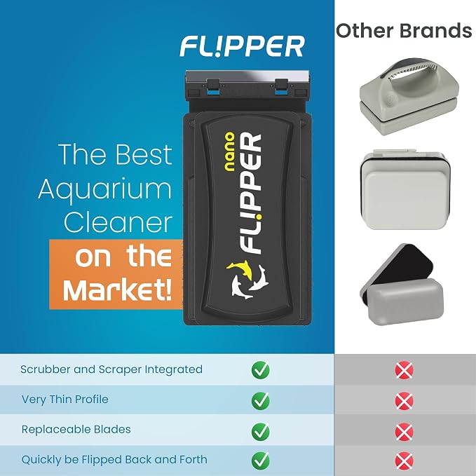 - Flipper Nano Aquarium Algae Cleaner For Glass Tanks Only Upto 1/4-Inch …
