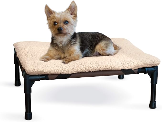 K&H Pet Products Original Elevated Pet Cot Tan with Microfleece Pad